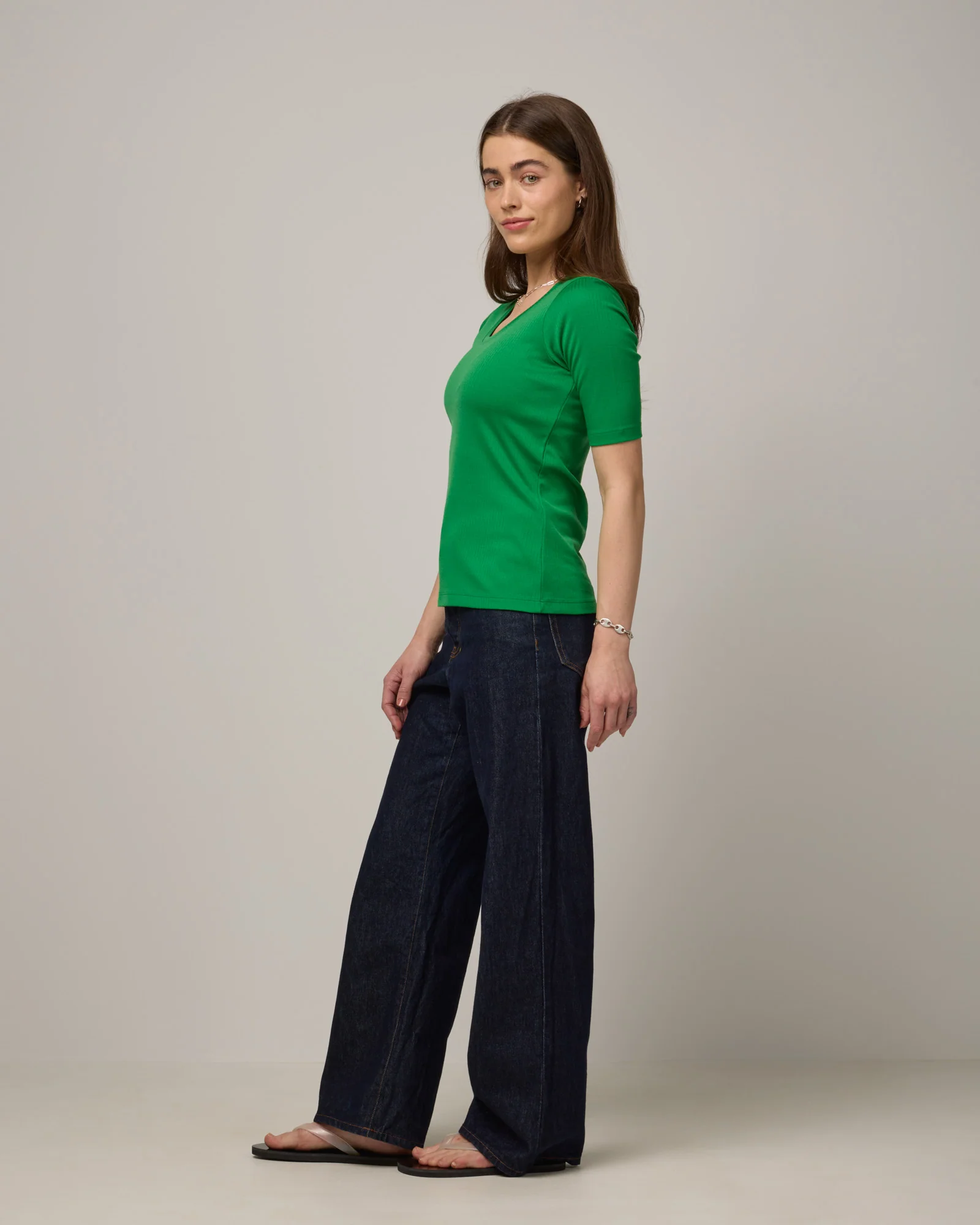 Celine Ribbed Elbow Sleeve Tee - Image 3